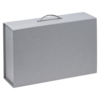 Подарочная коробка, размер 39*26,3*11 см, Solution Prestige Big Case Linen с магнитным клапаном и ручкой , с EVA ложементом 36,8*25,1*4 см под индивидуальную вырубку, серебристая (Изображение 4)