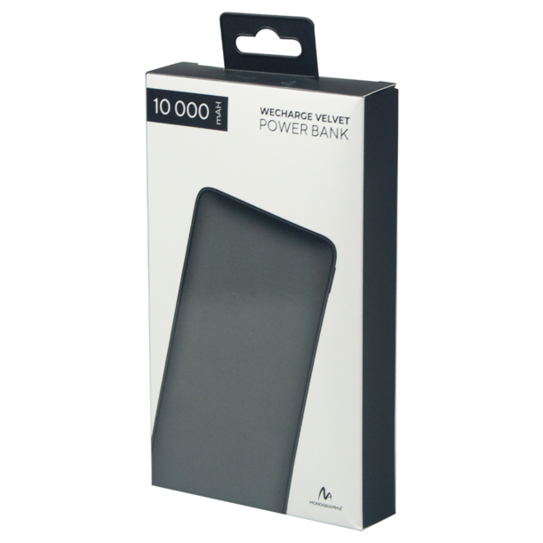 Внешний аккумулятор (powerbank) «WeCharge Velvet», 10 000 mAH, 5V -2A , c цифровым дисплеем для контроля заряда, черный (Изображение 5)