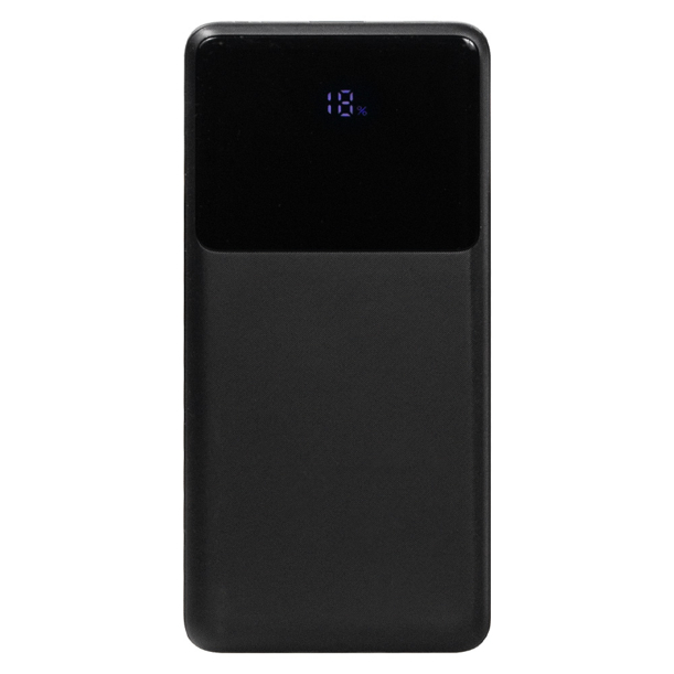 Внешний аккумулятор (powerbank) «Stream 20», 20 000 mAH, с двумя зарядными шнурами,  22,5W (Ватт)  super fast charge, Power Delivery (PD) 25.5W (dfnn), c цифровым дисплеем для контроля заряда, черный (Изображение 1)