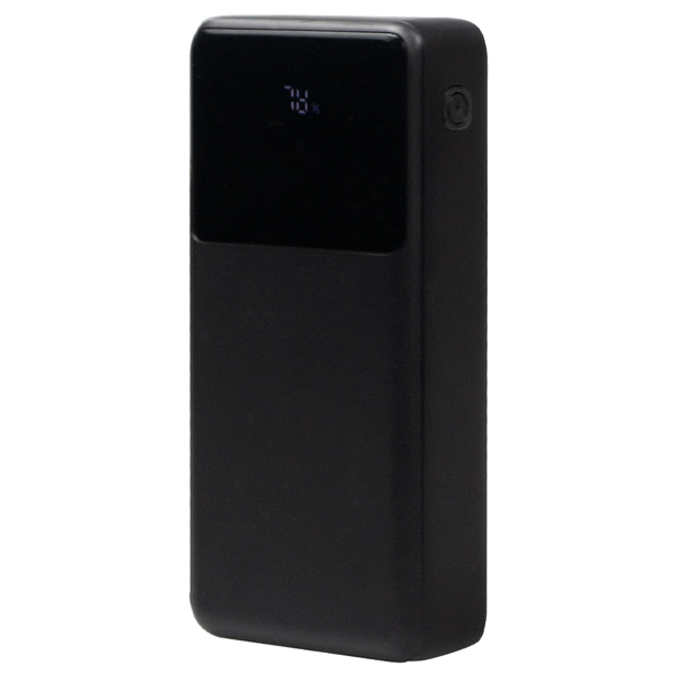 Внешний аккумулятор (powerbank) «Stream 20», 20 000 mAH, с двумя зарядными шнурами,  22,5W (Ватт)  super fast charge, Power Delivery (PD) 25.5W (dfnn), c цифровым дисплеем для контроля заряда, черный (Изображение 2)