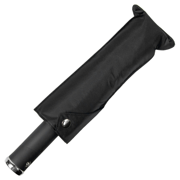 Зонт складной автоматический, Forest Lotus Flashlight, диаметр 100 см, радиус 23 дюйма, 9 панелей, в подарочной коробке,  черный (Изображение 3)