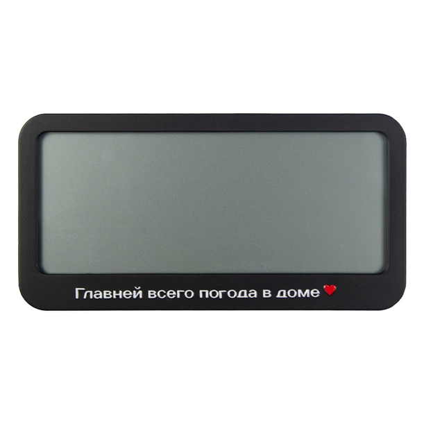 Часы настольные Chronos Print Sample с термометром и гигрометром, с ж/к дисплеем, черные (Изображение 1)