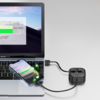 Кабель зарядный выдвижной USB Wingle 3-в-1 на Lightning, Micro-USB, Type-C «U50» 2,4 A, Quick Charge с подставкой для телефона, квадратный, черный (Изображение 4)