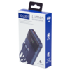 Внешний аккумулятор (powerbank) «Lumen», софт тач, 10 000 mAH, с тремя зарядными шнурами, 22,5W super fast charge, Power Delivery (PD) 20W (dfnn), QC3.0, темно-синий (Изображение 5)
