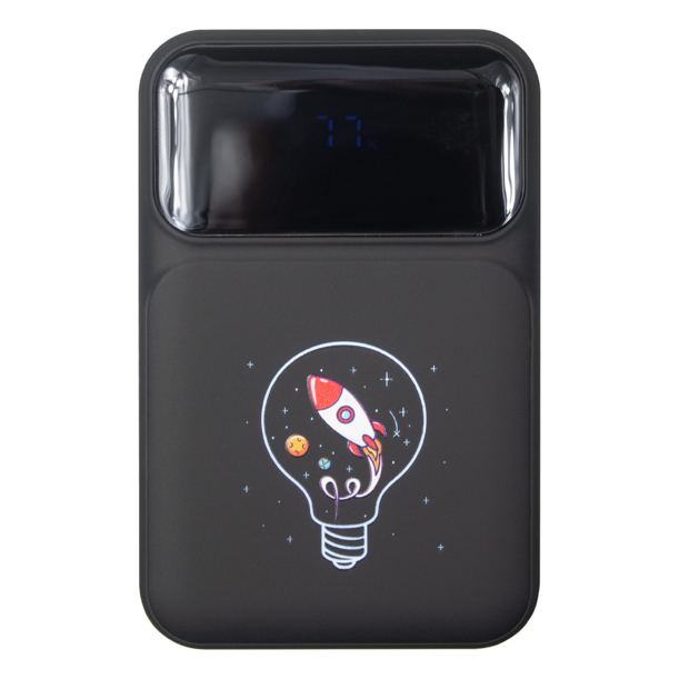 Внешний аккумулятор (powerbank) «Lumen» Print Sample, софт тач, 10 000 mAH, с тремя зарядными шнурами, 22,5W super fast charge, Power Delivery (PD) 20W (dfnn), QC3.0, черный (Изображение 1)