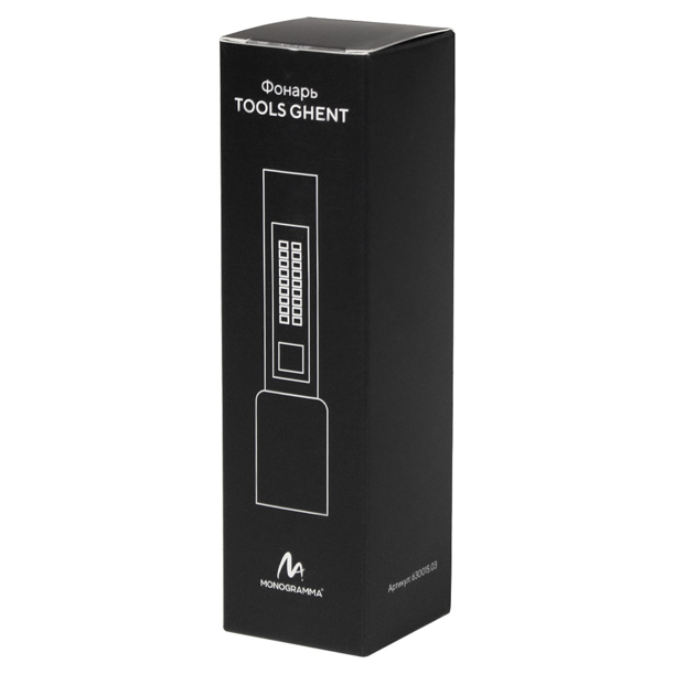 Фонарь Tools Ghent, алюминиевый, аккумуляторный, с зарядкой type-c, черный (Изображение 3)