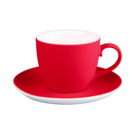 Чайная пара TENDER, 250 мл, красный, фарфор, прорезиненное покрытие