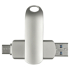 Флеш накопитель USB 3.0 + TYPE C Cupertino, металл, серебристый матовый, 32 GB (Изображение 1)