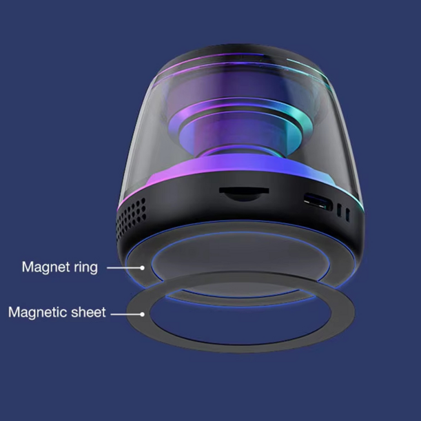 Колонка беспроводная MyTone Light  Magnet Sound, со светомузыкой, черная (Изображение 5)