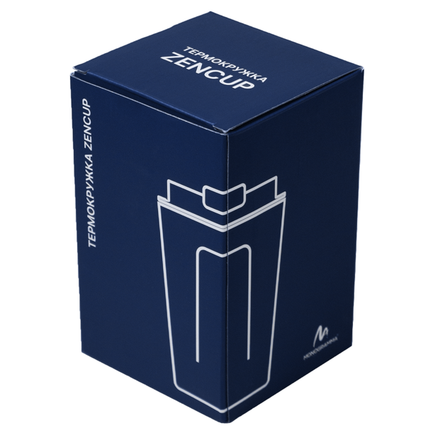 Термокружка Zencup вакуумная, стальная, 380 мл, темно-синяя (Изображение 6)
