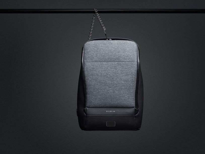 Водостойкий антикражный рюкзак FlexPackPro для ноутбука 15.6" (серый/черный) (Изображение 6)