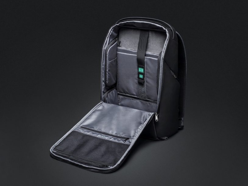 Водостойкий антикражный рюкзак FlexPackPro для ноутбука 15.6" (серый/черный) (Изображение 7)