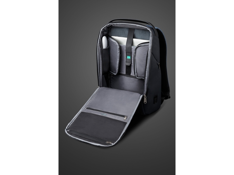 Водостойкий антикражный рюкзак FlexPackPro для ноутбука 15.6" (серый/черный) (Изображение 11)