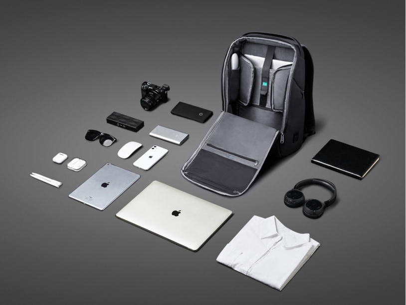 Водостойкий антикражный рюкзак FlexPackPro для ноутбука 15.6" (серый/черный) (Изображение 12)