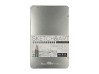 Набор из 12 чернографитовых карандашей «Sketch &amp; Art» В - 14В (серебристый)
