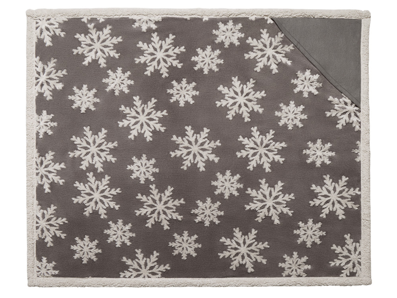 Плед Snowflake новогодний с капюшоном (серый) (Изображение 4)