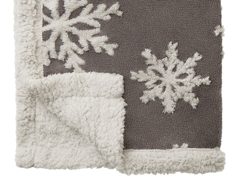 Плед Snowflake новогодний с капюшоном (серый) (Изображение 5)