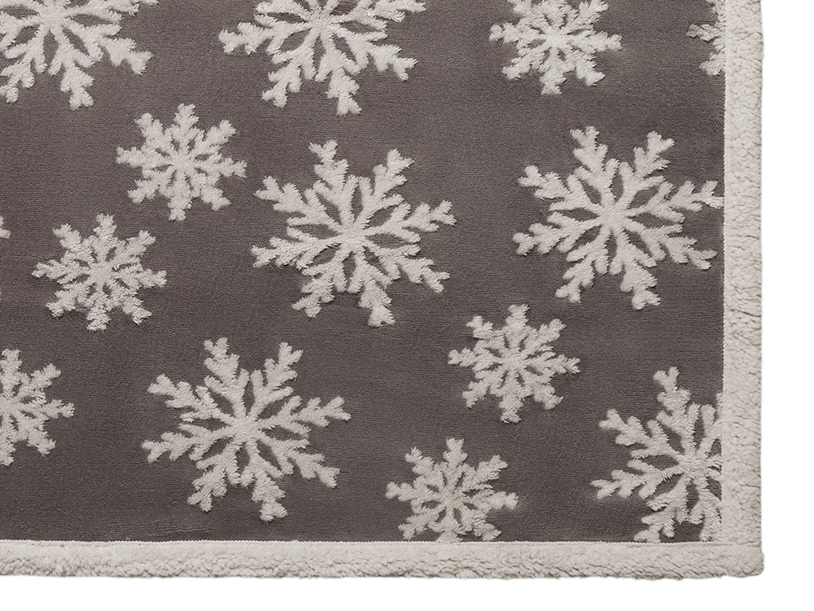 Плед Snowflake новогодний с капюшоном (серый) (Изображение 6)
