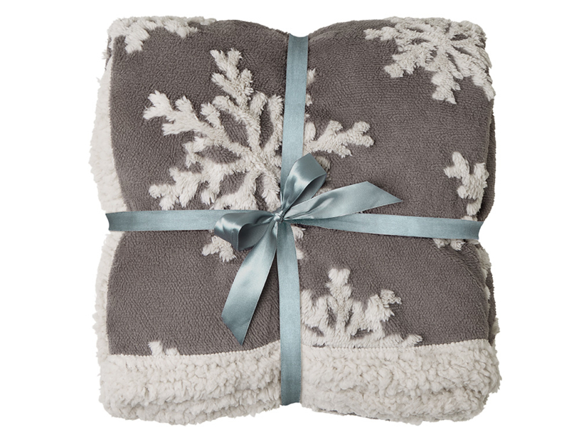 Плед Snowflake новогодний с капюшоном (серый) (Изображение 12)