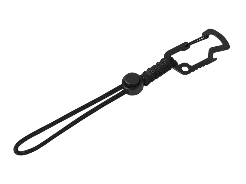 Брелок-шнурок «Spanner» с открывашкой и шестигранником (черный) (Изображение 1)