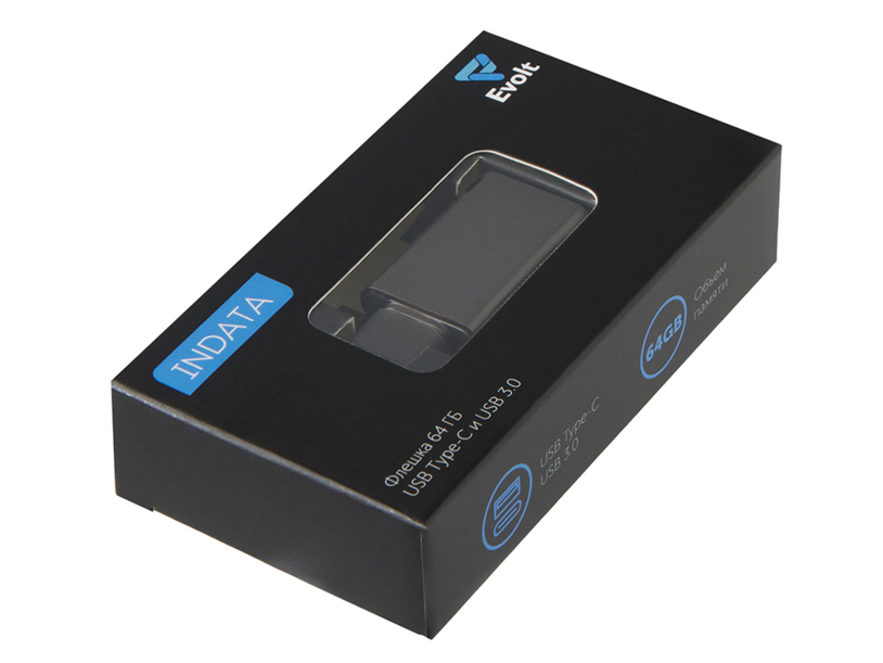 Флешка 64 ГБ USB Type-C 3.0 «Индата» (темно-серый) (Изображение 6)
