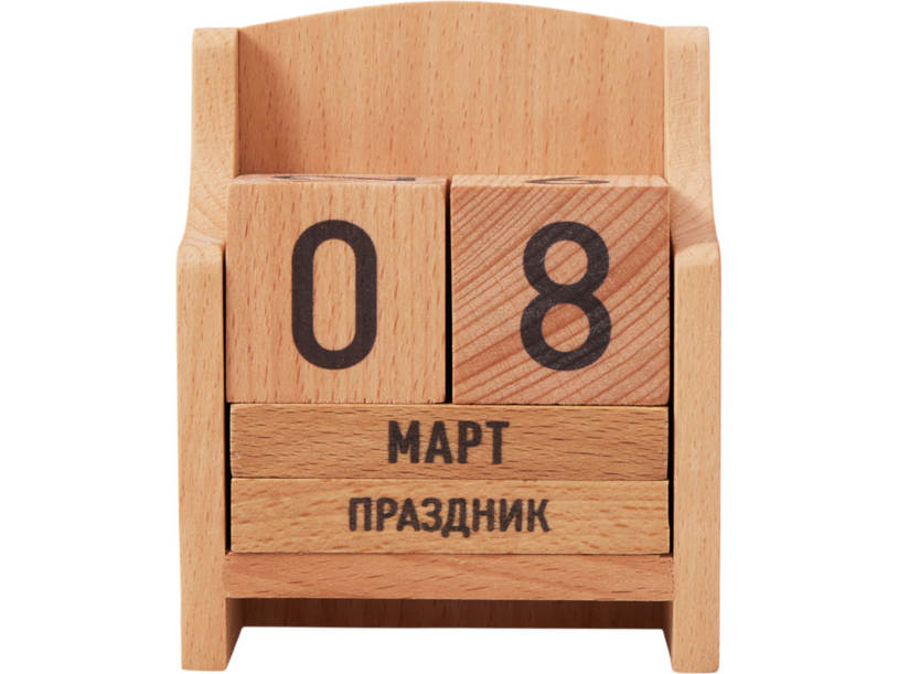 «Вечный» календарь из бука (натуральный) (Изображение 2)