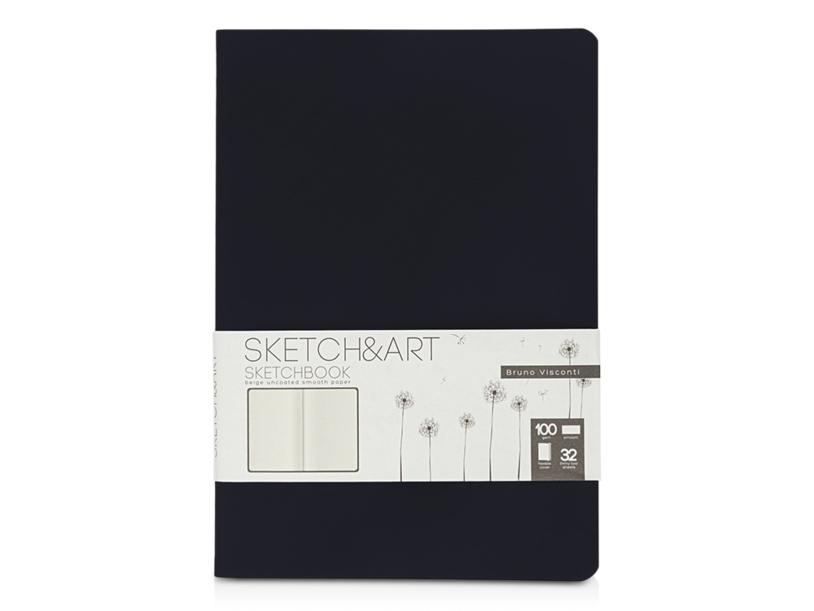 Скетчбук «Sketch &amp; Art» 100 г/м2, soft-touch (черный) (Изображение 1)