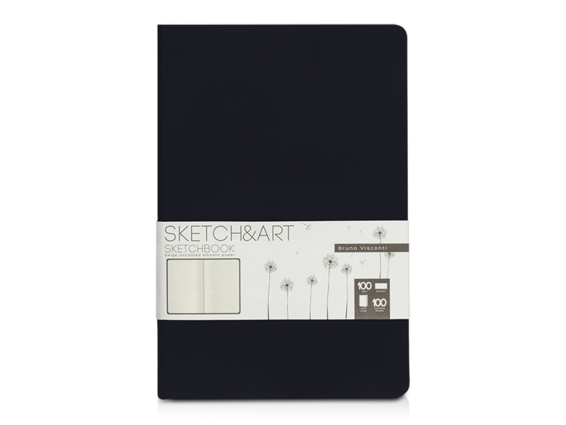 Скетчбук «Sketch &amp; Art» 100 г/м2, soft-touch (черный) (Изображение 1)