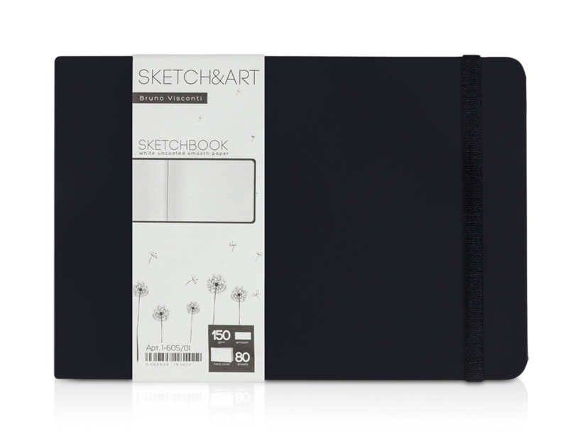 Скетчбук «Sketch &amp; Art» 150 г/м2, soft-touch (черный) (Изображение 1)