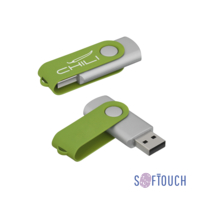 Флеш-карта "Vostok", объем памяти 16GB, покрытие soft touch# (зеленое яблоко)