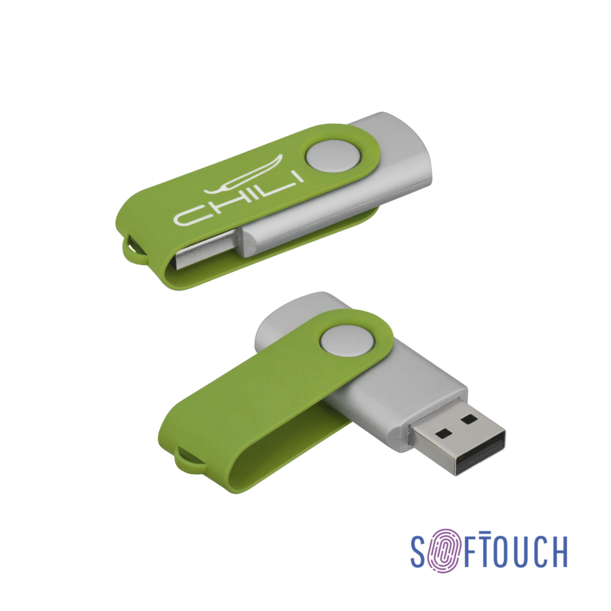 Флеш-карта "Vostok", объем памяти 16GB, покрытие soft touch# (зеленое яблоко) (Изображение 1)