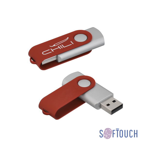Флеш-карта "Vostok", объем памяти 16GB, покрытие soft touch# (красный) (Изображение 1)