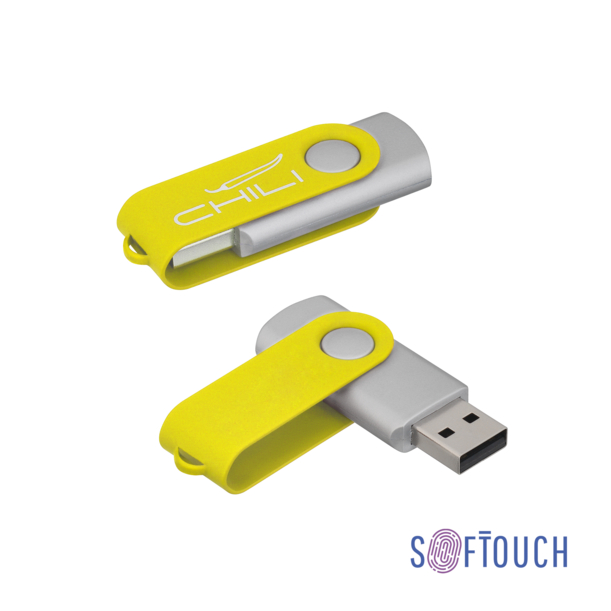 Флеш-карта "Vostok", объем памяти 16GB, покрытие soft touch# (желтый) (Изображение 1)