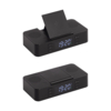 Настольные часы "Smart Box" с bluetooth колонкой (2х3Вт), беспроводным (15W) зарядным устройством и складной подставкой под смартфон (черный) (Изображение 1)