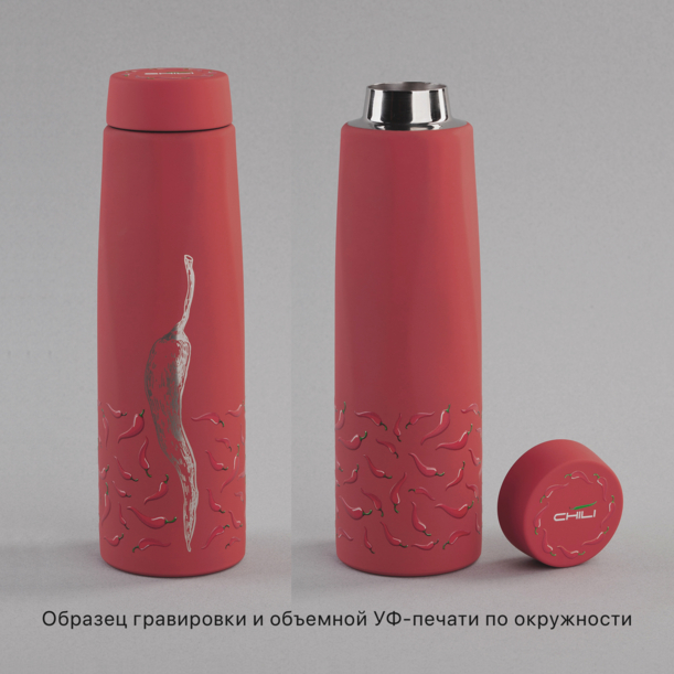 Термос "Calypso", покрытие soft touch, 500 мл (красный) (Изображение 4)