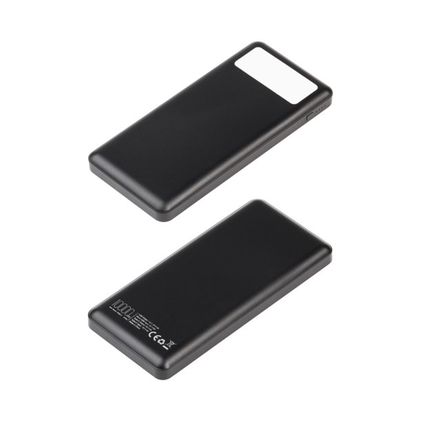 Зарядное устройство "Lumos" 10000 mAh с фонариком, черный (черный) (Изображение 3)