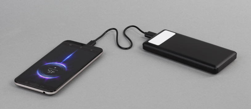 Зарядное устройство "Lumos" 10000 mAh с фонариком, черный (черный) (Изображение 6)