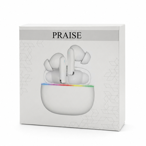 Наушники беспроводные Bluetooth Praise, белые (Белый) (Изображение 9)