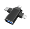 Переходник (адаптер) OTG 4 в 1 (micro USB, Lightning, Type C, USB A, speed up to 5 gigabit (Изображение 1)