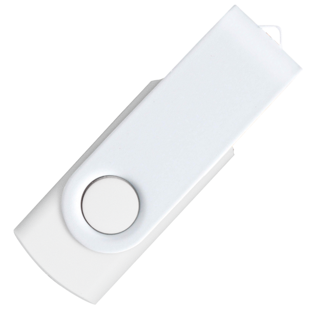 Флеш накопитель USB 2.0 Twister Assembly 16GB, пластик Софт Тач/металл, белый/белый (Изображение 2)
