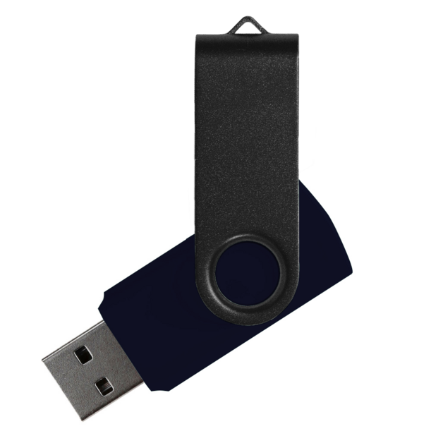 Флеш накопитель USB 2.0 Twister Assembly 16GB, пластик Софт Тач/металл, черный/черный (Изображение 1)
