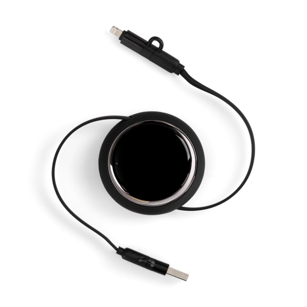 Складной кабель с переходниками pocketCoil, черный (Изображение 6)