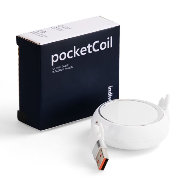 Складной кабель с переходниками pocketCoil, белый (Изображение 8)