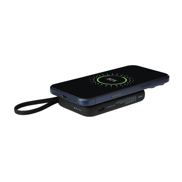 Внешний аккумулятор Комбо (Combo) 4-в-1 10000mAh с функцией беспроводной зарядки 15W, черный (Изображение 11)