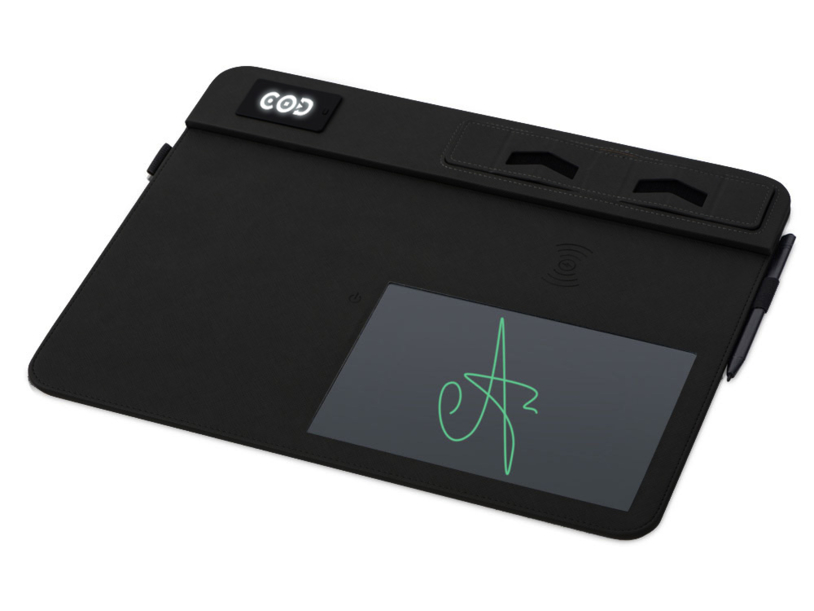 Многофункциональный коврик для мыши «Multi Pad» с беспроводной зарядкой и LCD экраном, 10 Вт (Изображение 1)