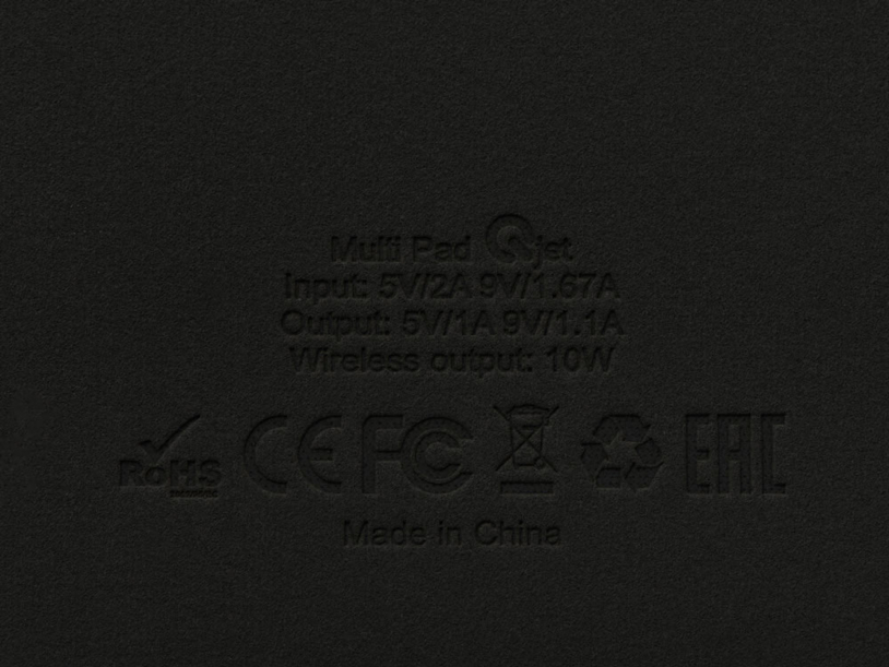 Многофункциональный коврик для мыши «Multi Pad» с беспроводной зарядкой и LCD экраном, 10 Вт (черный) (Изображение 11)