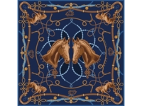 Платок «Конный клуб» (синий)