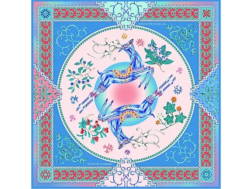 Платок «Северное сияние» (голубой) (Изображение 1)
