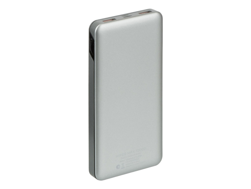 Портативный внешний аккумулятор «MFX», 10000 mAh (серебристый) (Изображение 2)