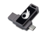 USB3.0/ Type-C флешка 2в1 на 32 ГБ «Спинлайт» с подсветкой (темно-серый) (Изображение 1)